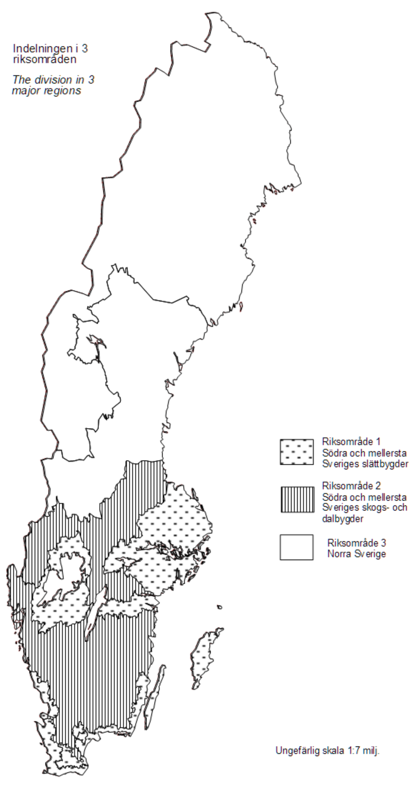 Figur A. Sveriges tre riksområden