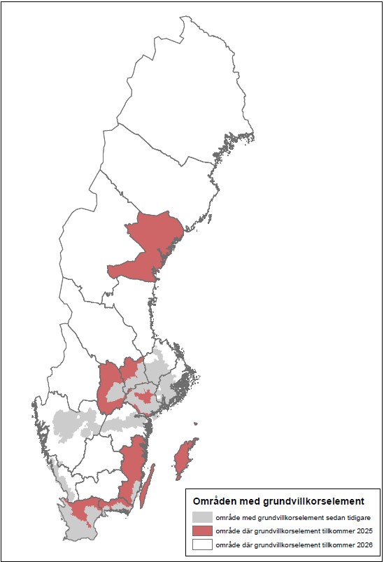 Karta som visar områden med grundvillkorselement.