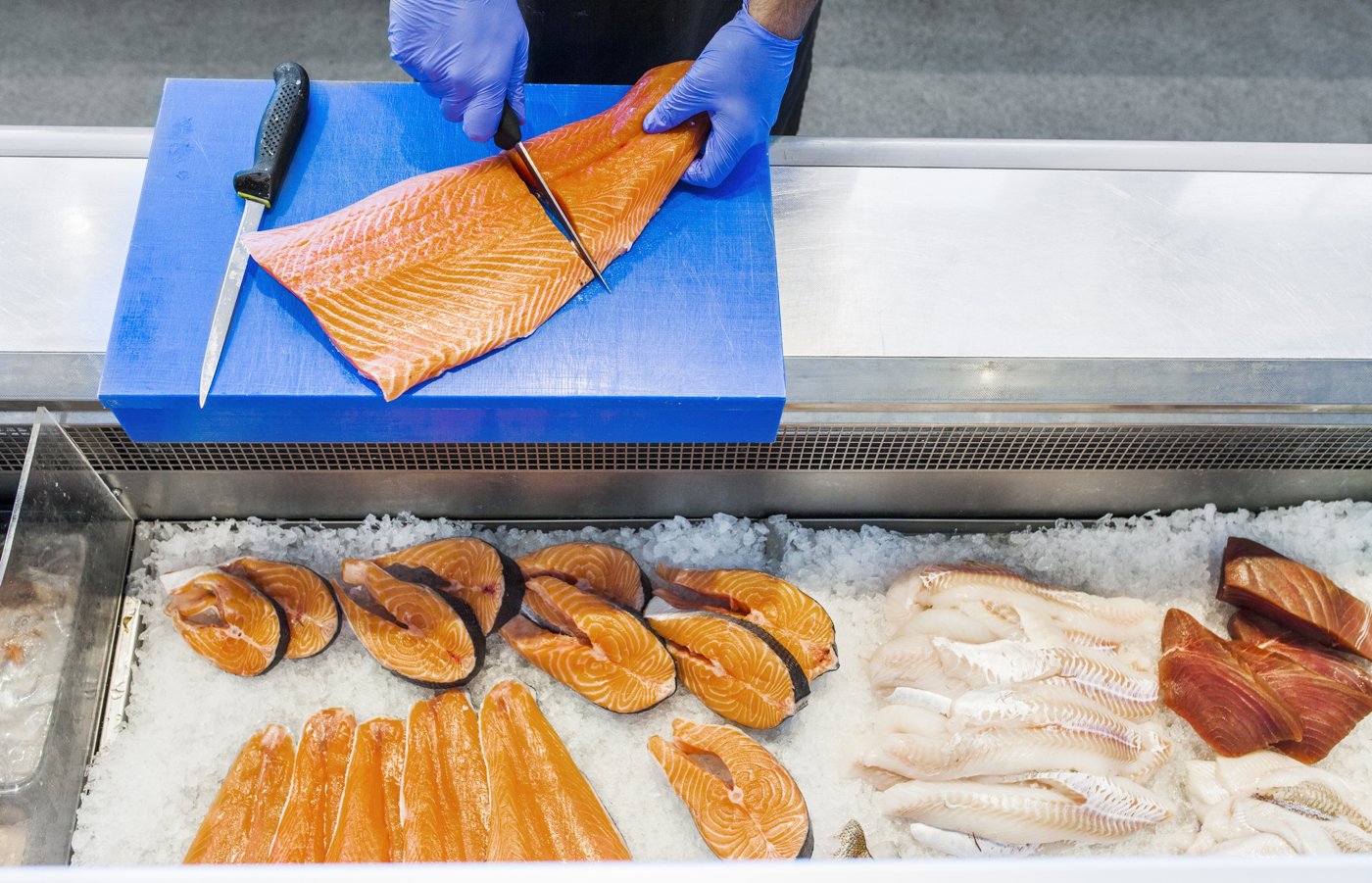 Fisk i en fiskdisk.