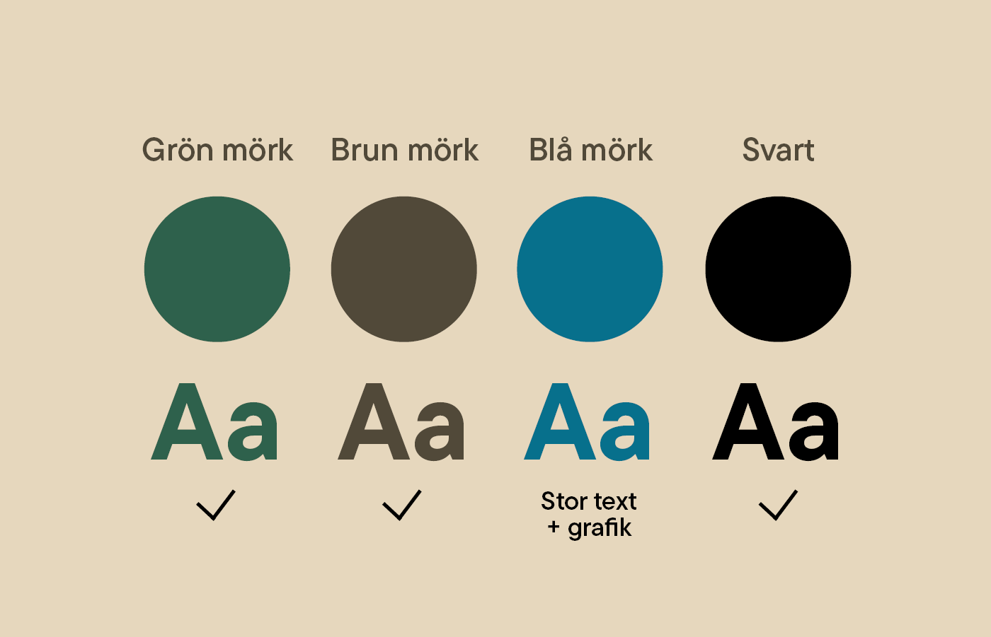 TIllåtna färgkombinationer för brun ljus