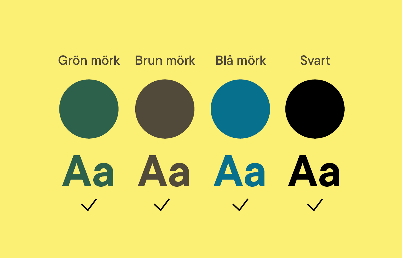 TIllåtna färgkombinationer för gul ljus