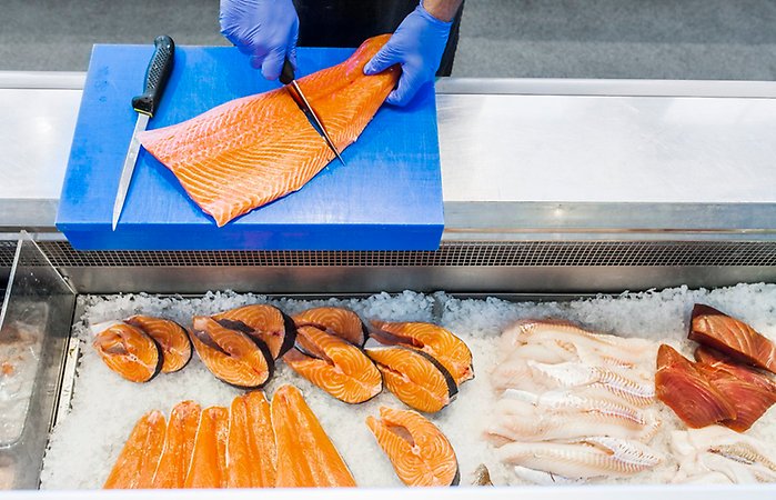 Fisk i en fiskdisk.