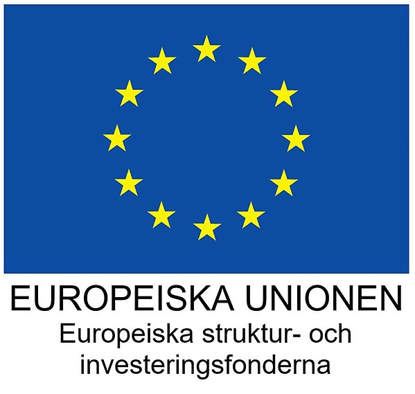 EU:s flagga och texten Europeiska unionen, Europeiska struktur- och investeringsfonderna.